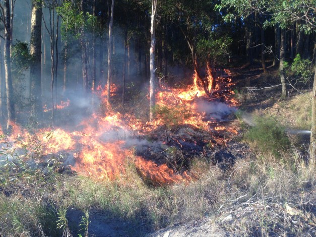 Fire running up the hill