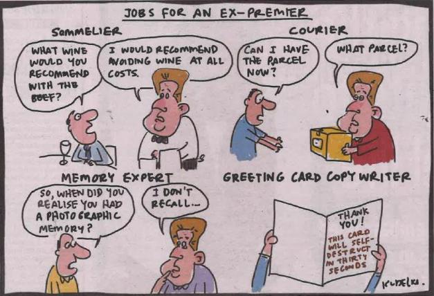 Jobs for an Ex-Premier; Cartoon by Kudelka